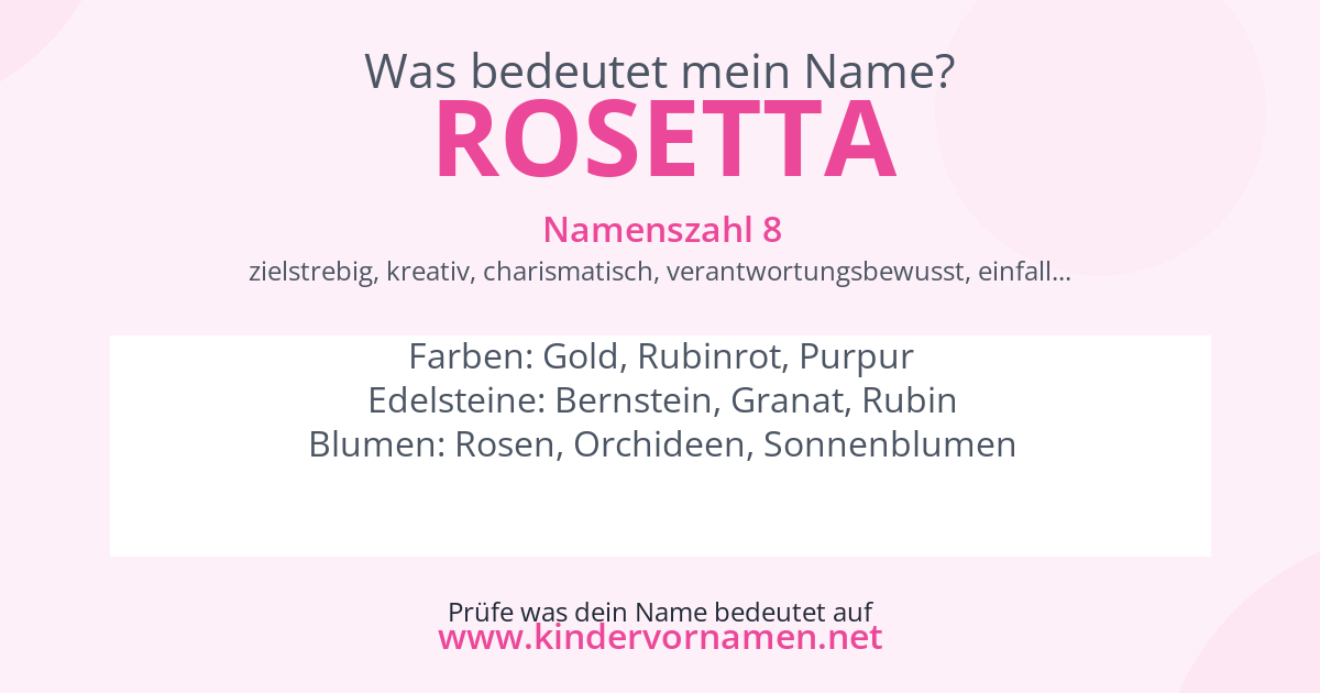 Was bedeutet der Name Rosetta?
