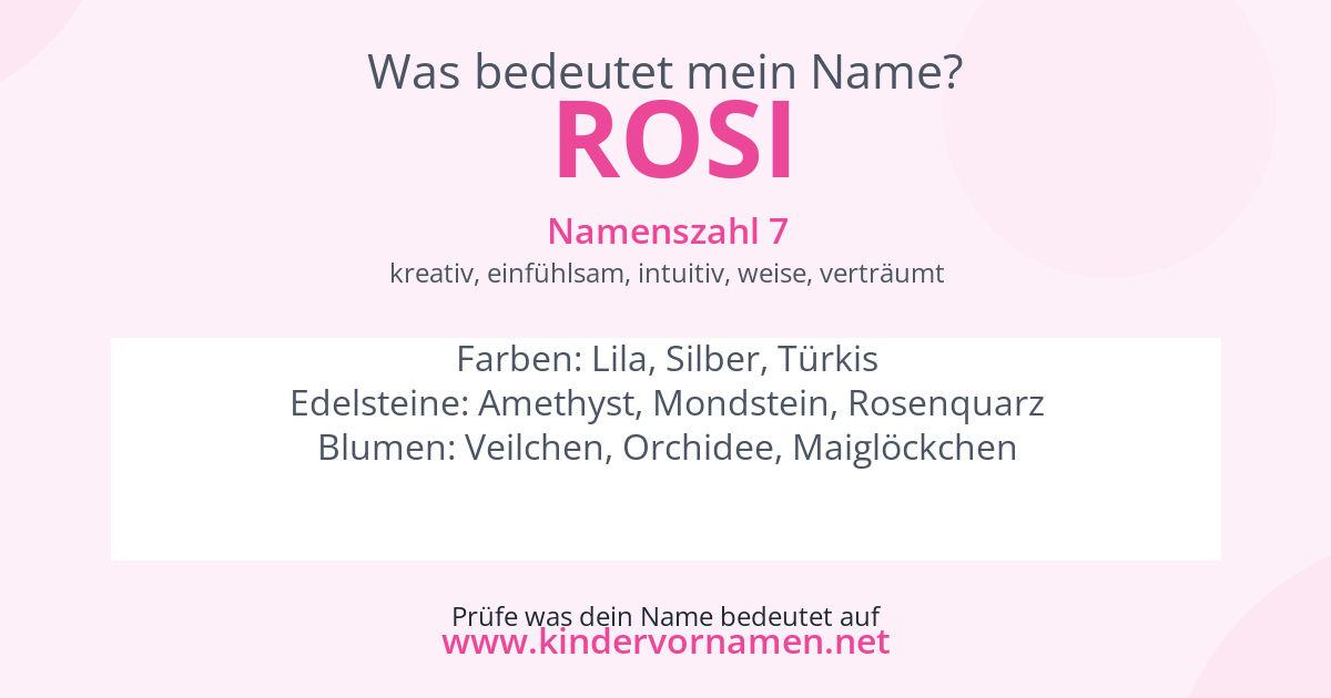 Was bedeutet der Name Rosi?