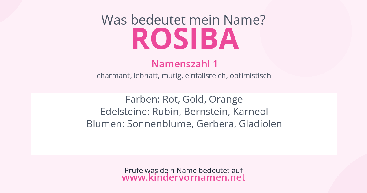 Was bedeutet der Name Rosiba?