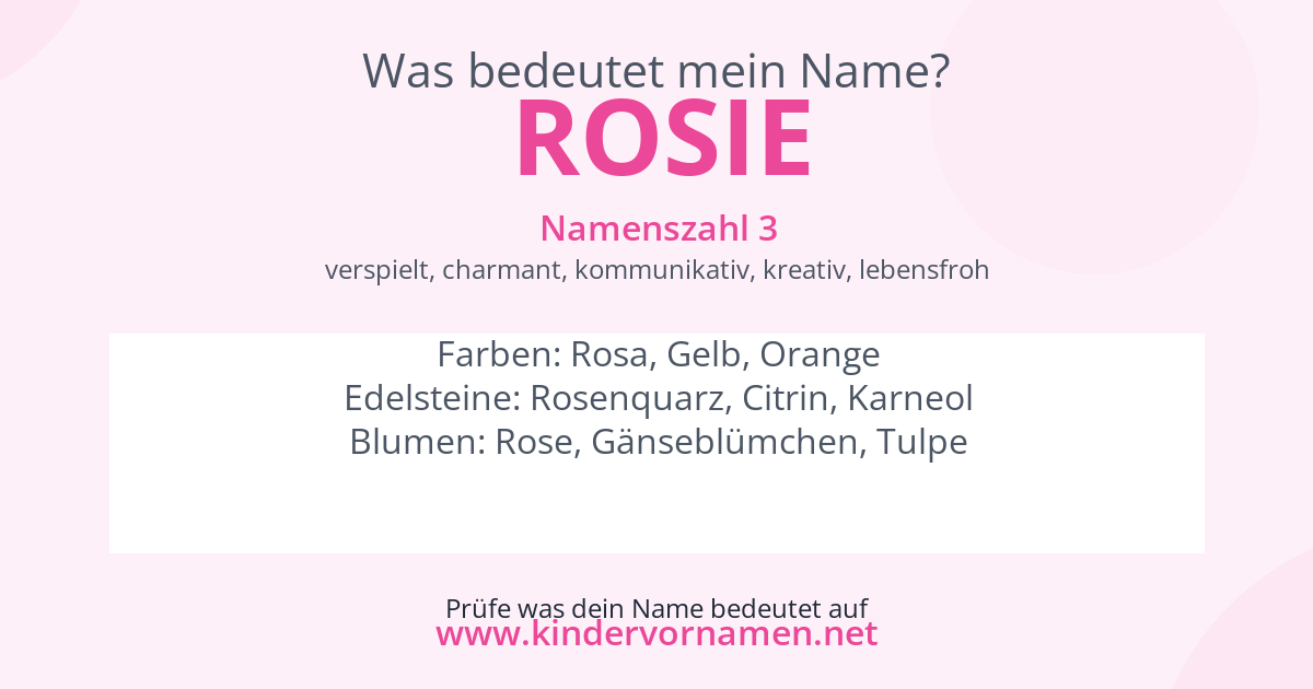 Was bedeutet der Name Rosie?