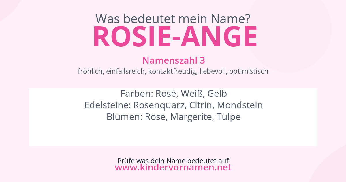 Was bedeutet der Name Rosie-Ange?