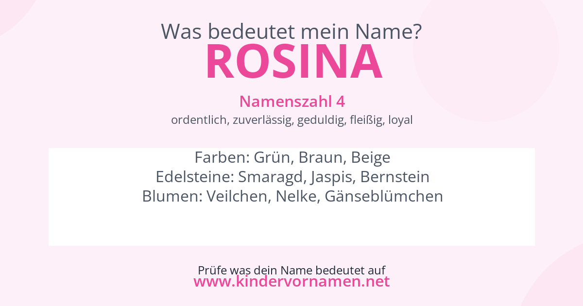 Was bedeutet der Name Rosina?
