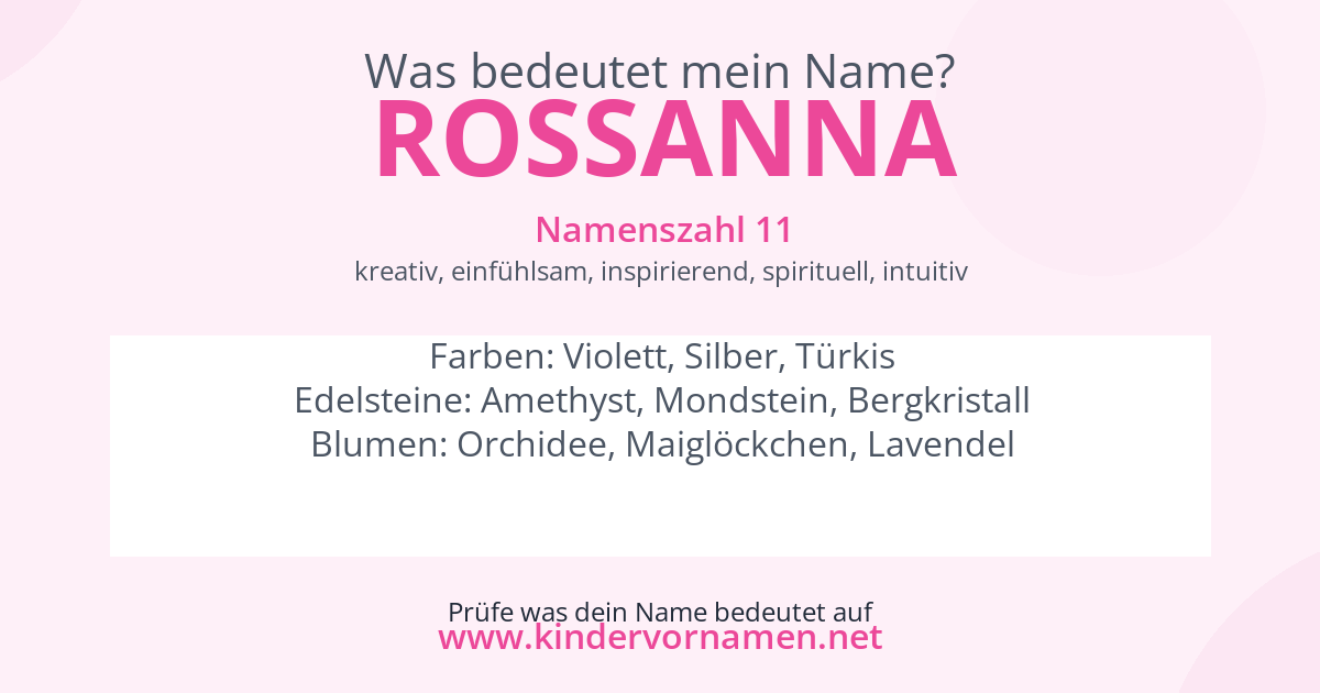 Was bedeutet der Name Rossanna?