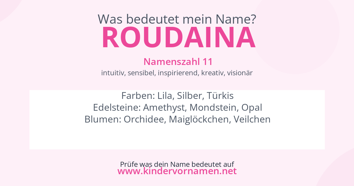 Was bedeutet der Name Roudaina?