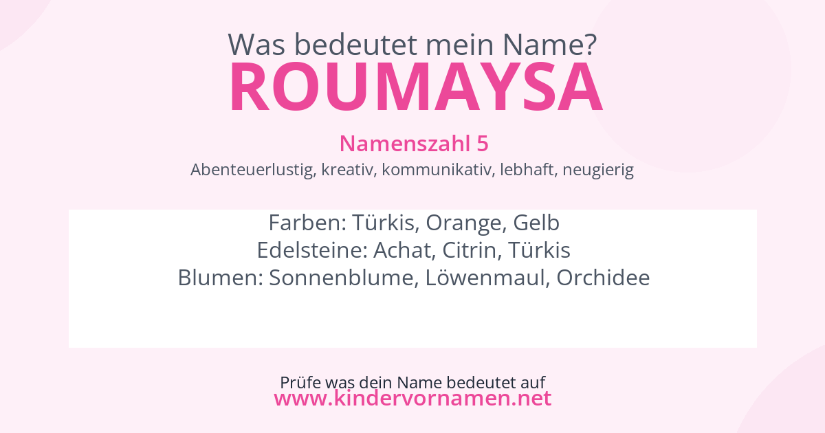 Was bedeutet der Name Roumaysa?