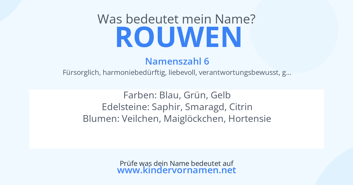 Was bedeutet der Name Rouwen?