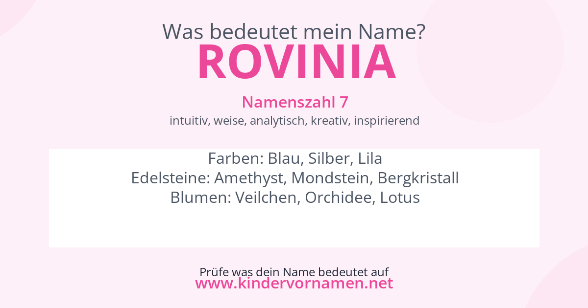 Was bedeutet der Name Rovinia?