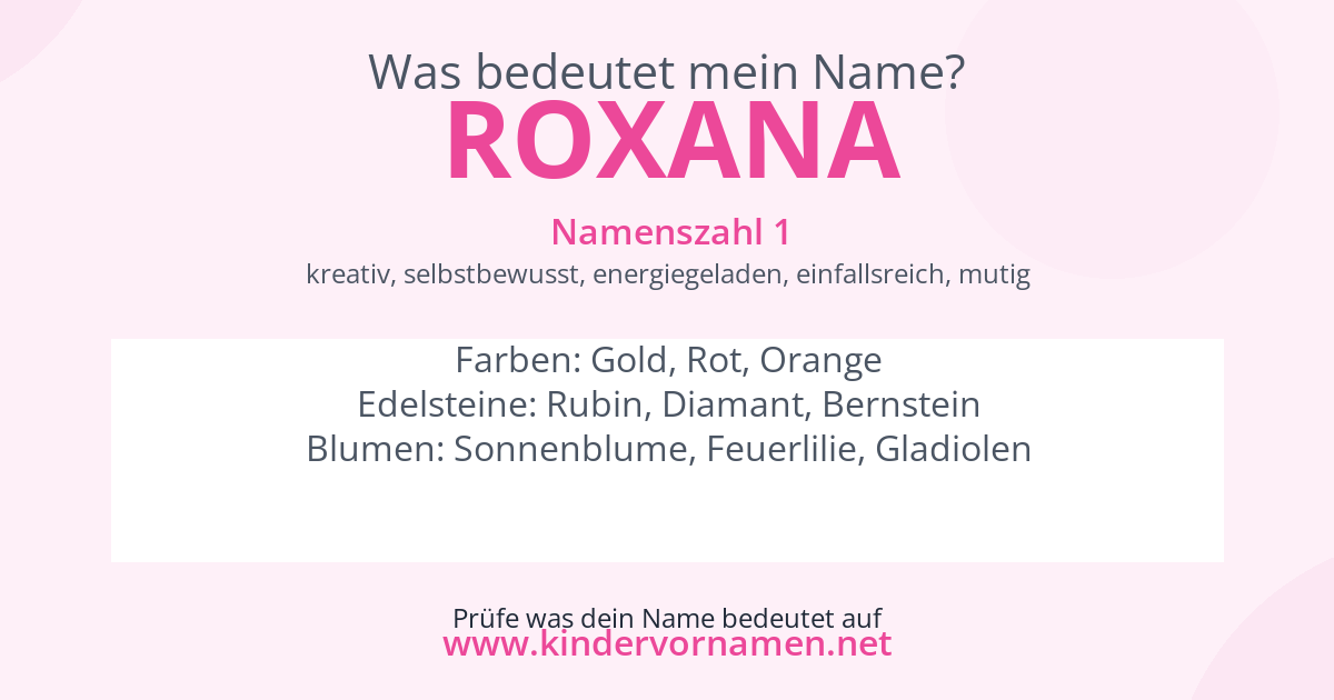 Was bedeutet der Name Roxana?