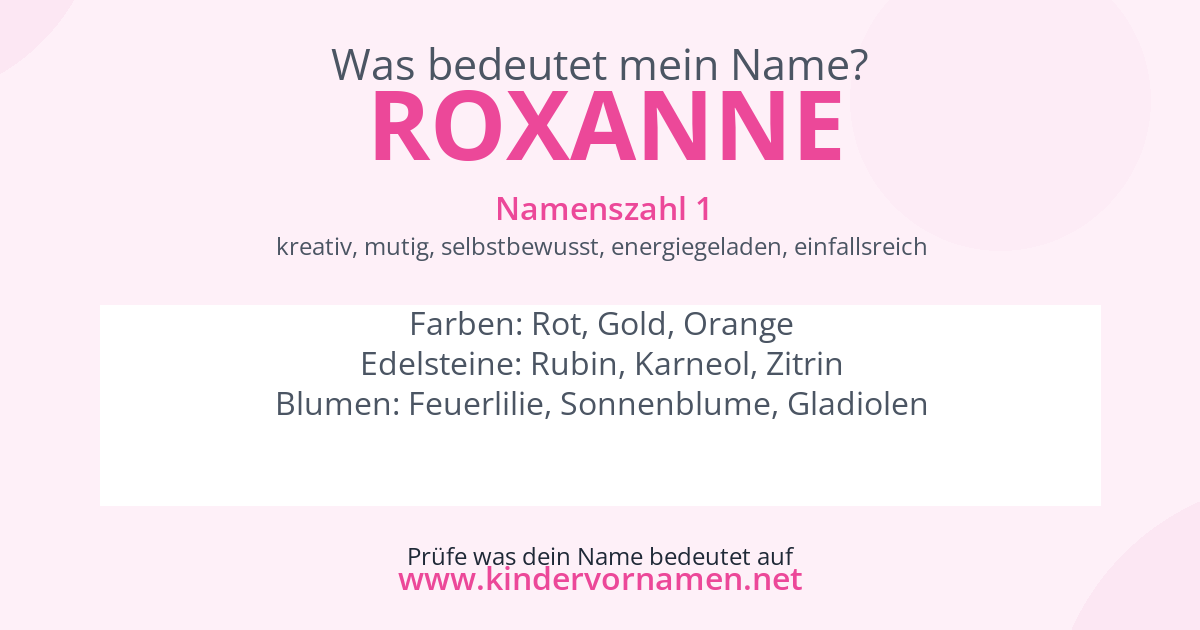Was bedeutet der Name Roxanne?