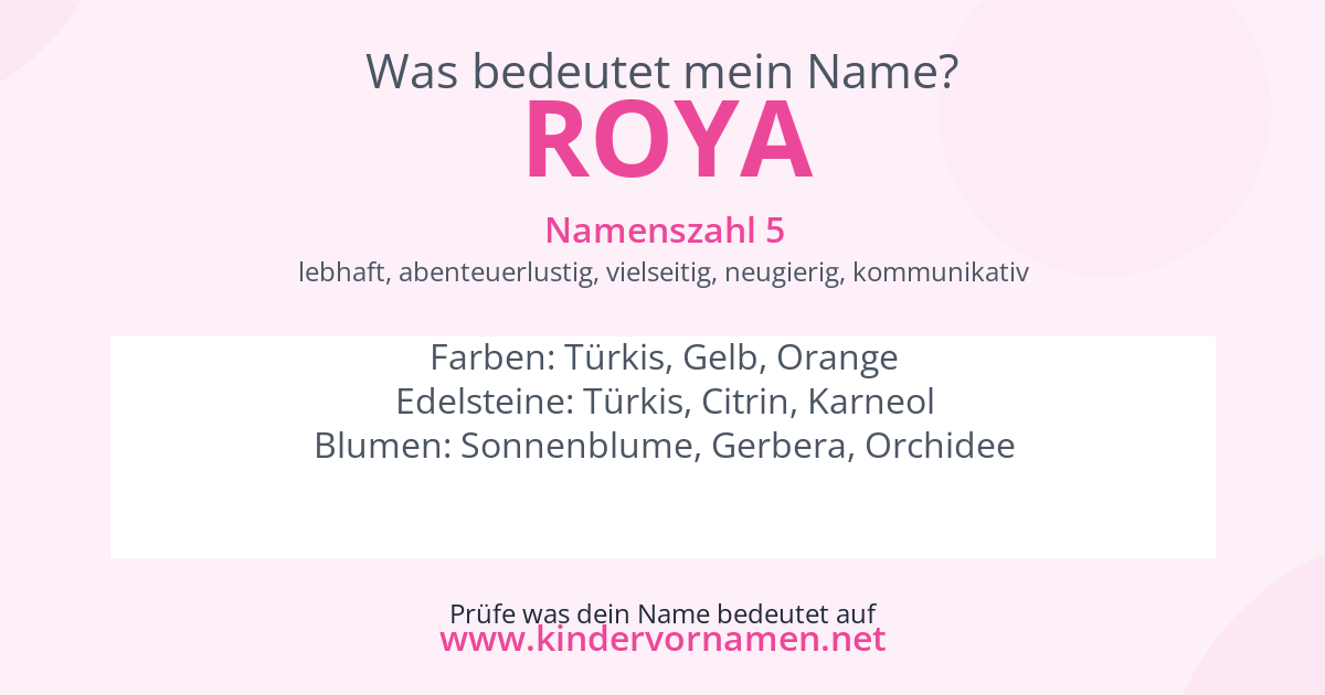 Was bedeutet der Name Roya?