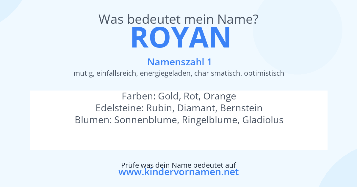 Was bedeutet der Name Royan?