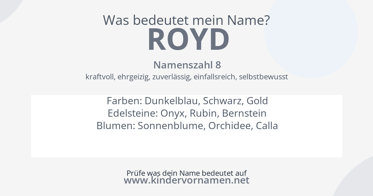Was bedeutet der Name Royd?