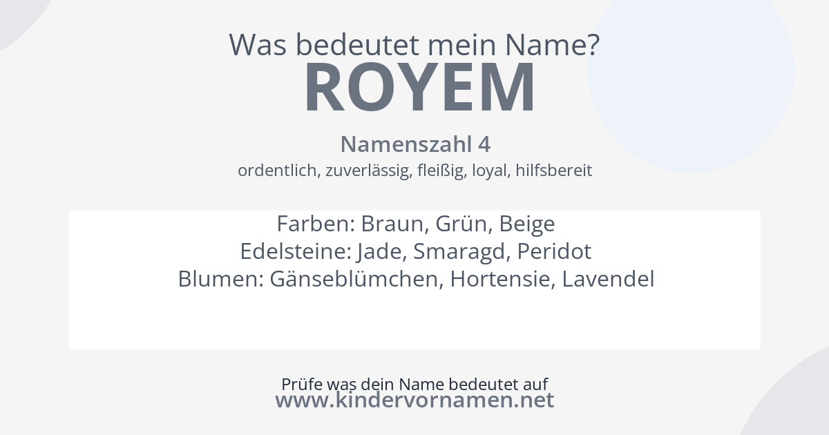 Was bedeutet der Name Royem?