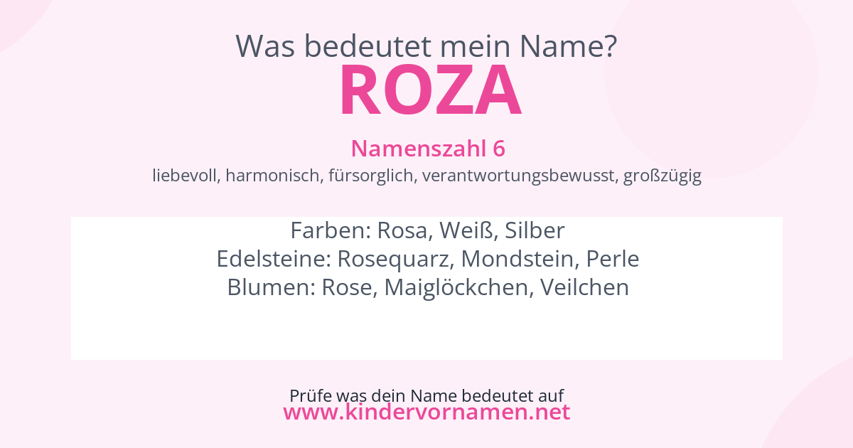 Was bedeutet der Name Roza?