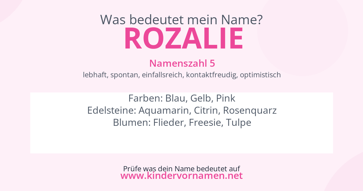 Was bedeutet der Name Rozalie?
