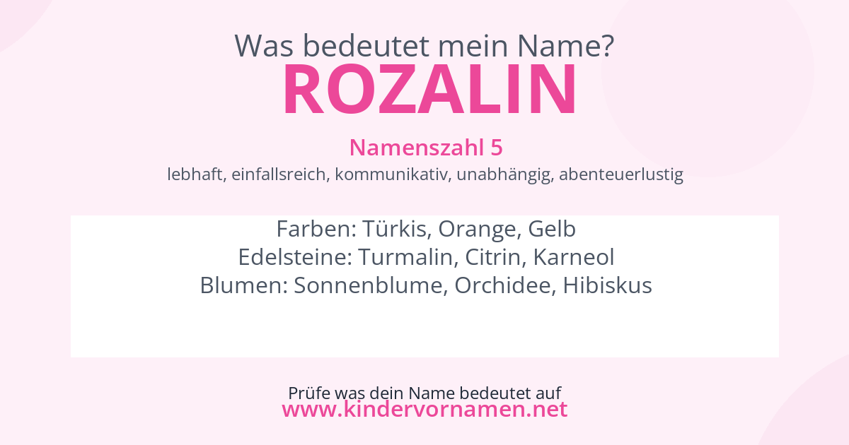 Was bedeutet der Name Rozalin?