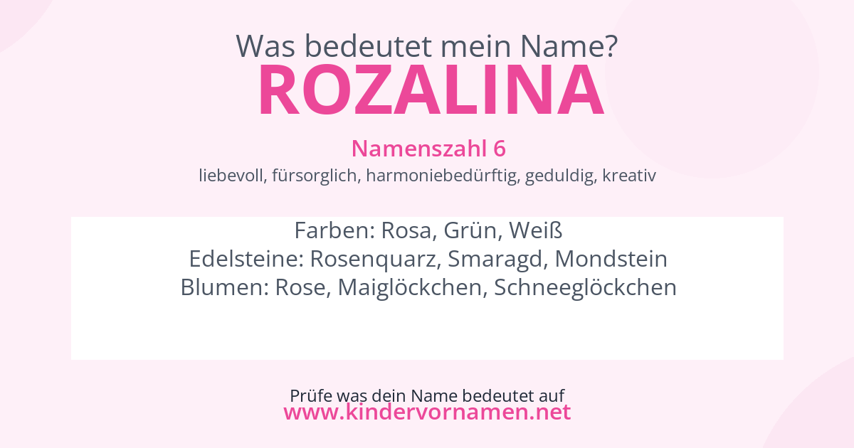 Was bedeutet der Name Rozalina?