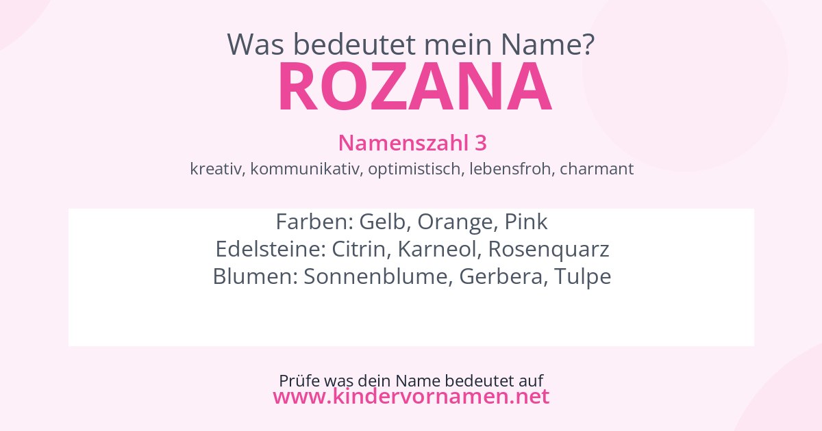 Was bedeutet der Name Rozana?