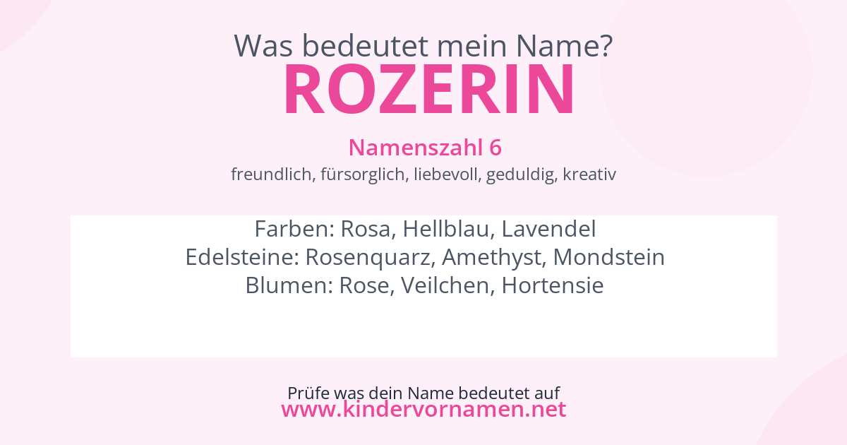 Was bedeutet der Name Rozerin?