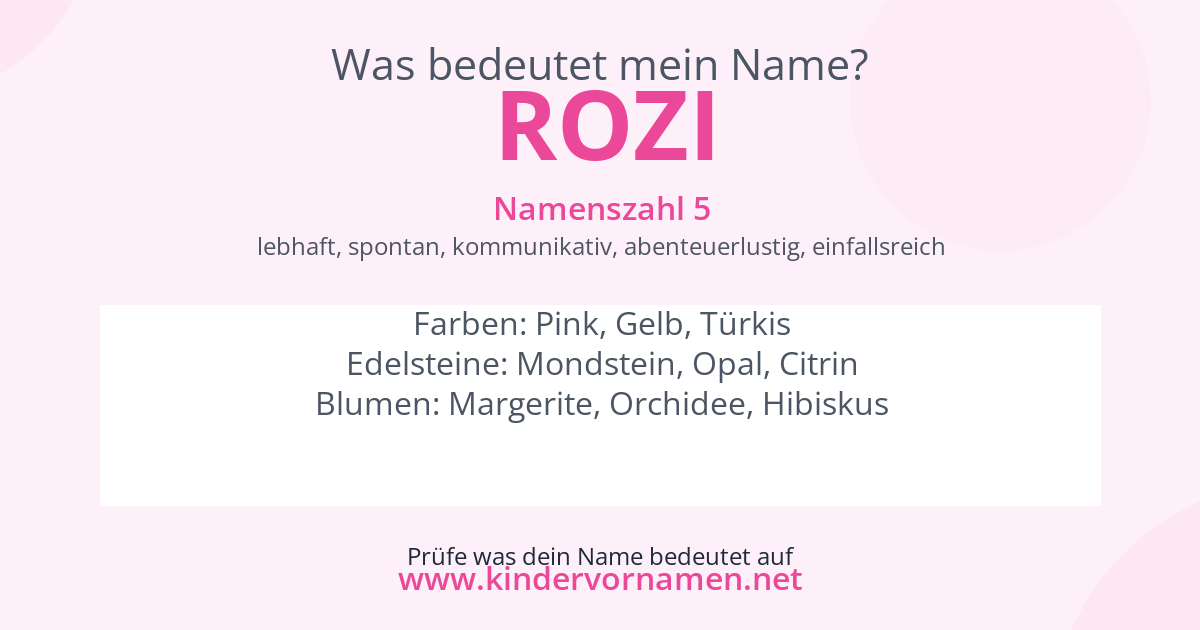 Was bedeutet der Name Rozi?