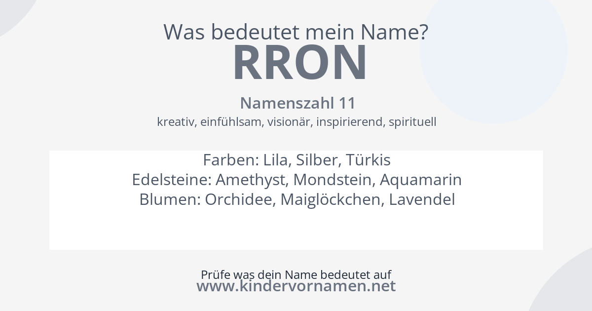 Was bedeutet der Name Rron?