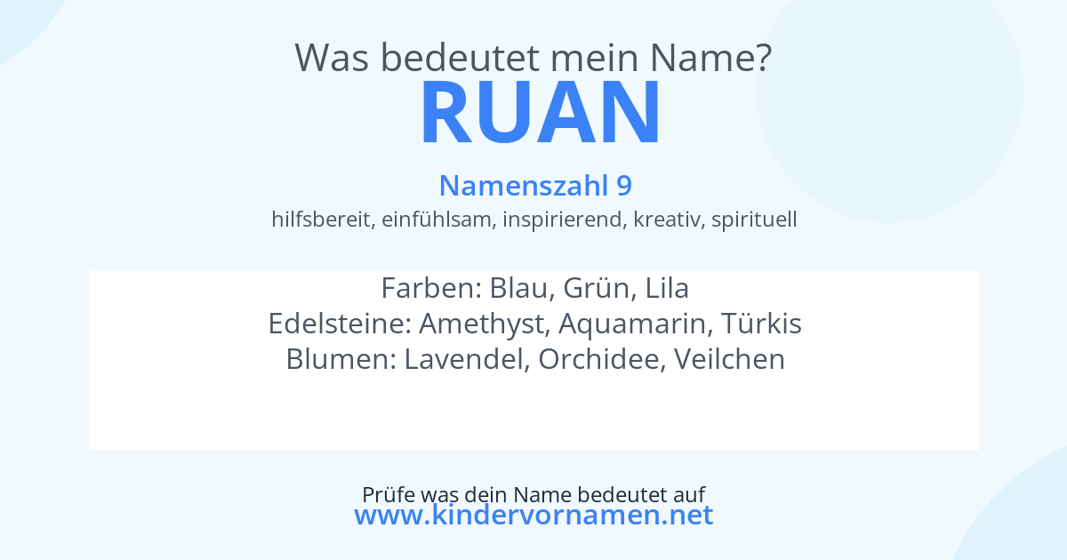 Was bedeutet der Name Ruan?