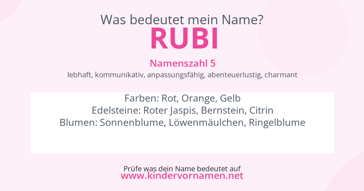 Was bedeutet der Name Rubi?