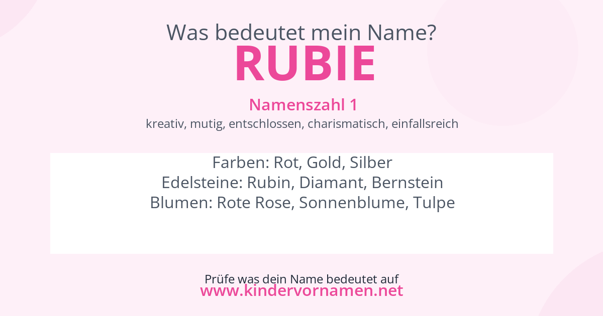 Was bedeutet der Name Rubie?