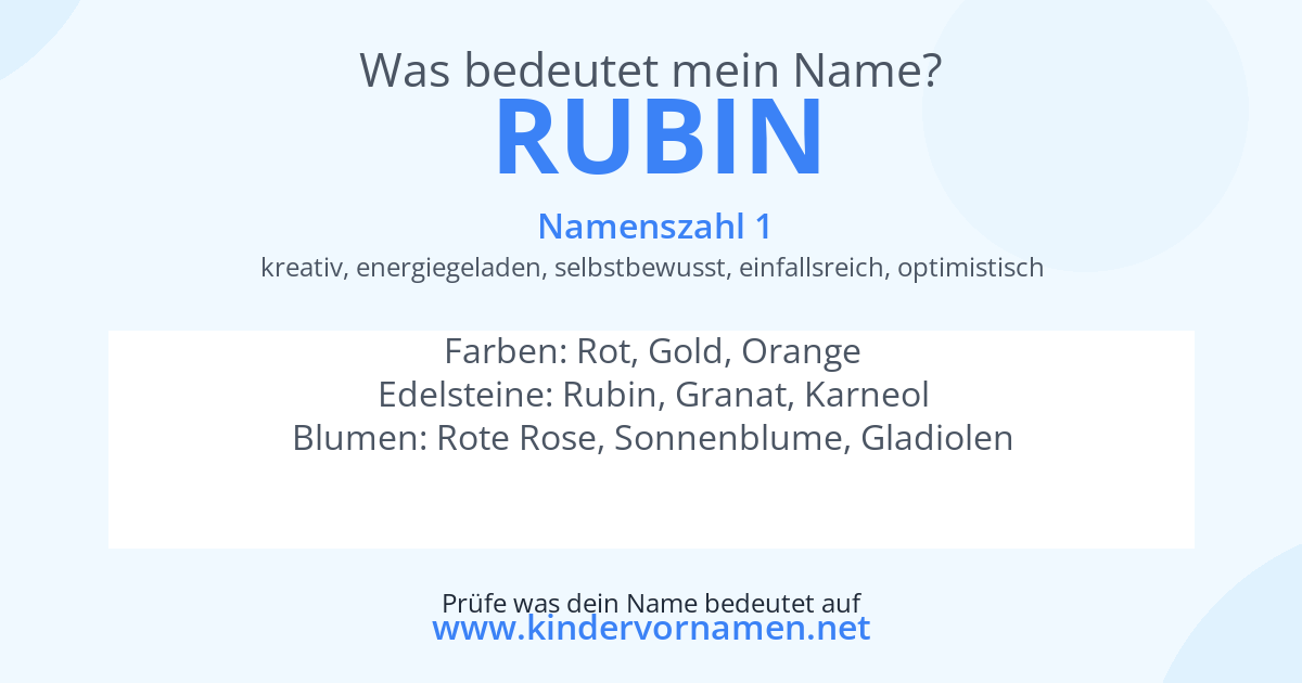 Was bedeutet der Name Rubin?