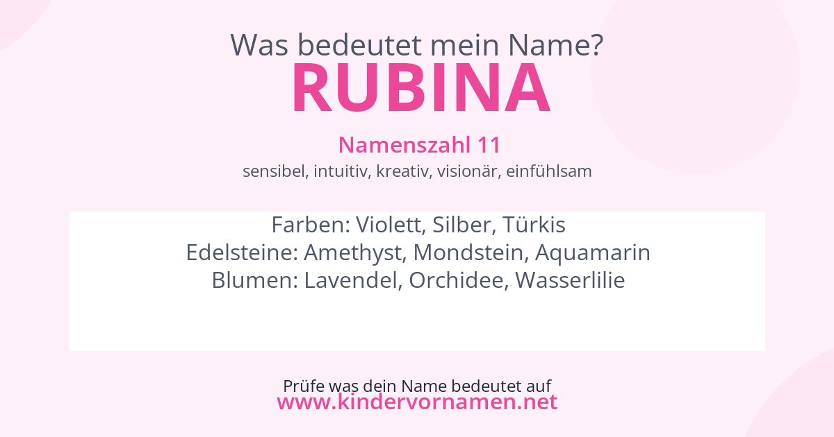 Was bedeutet der Name Rubina?
