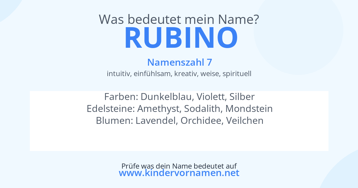 Was bedeutet der Name Rubino?