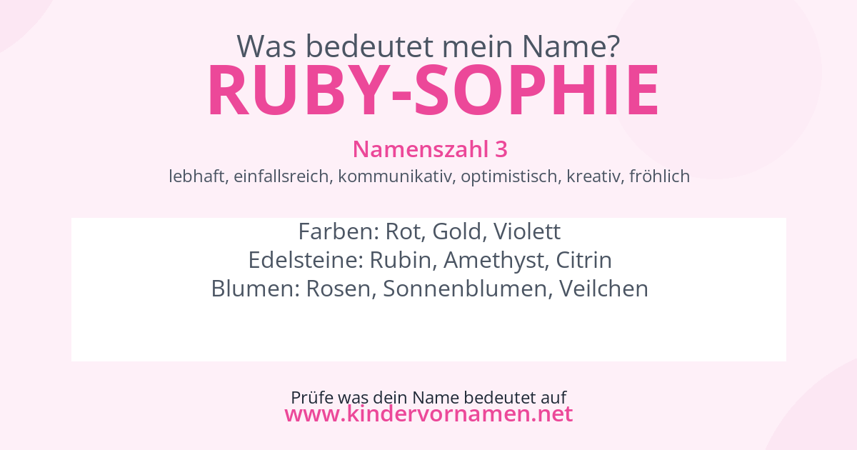 Was bedeutet der Name Ruby-Sophie?