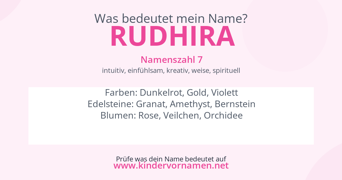 Was bedeutet der Name Rudhira?