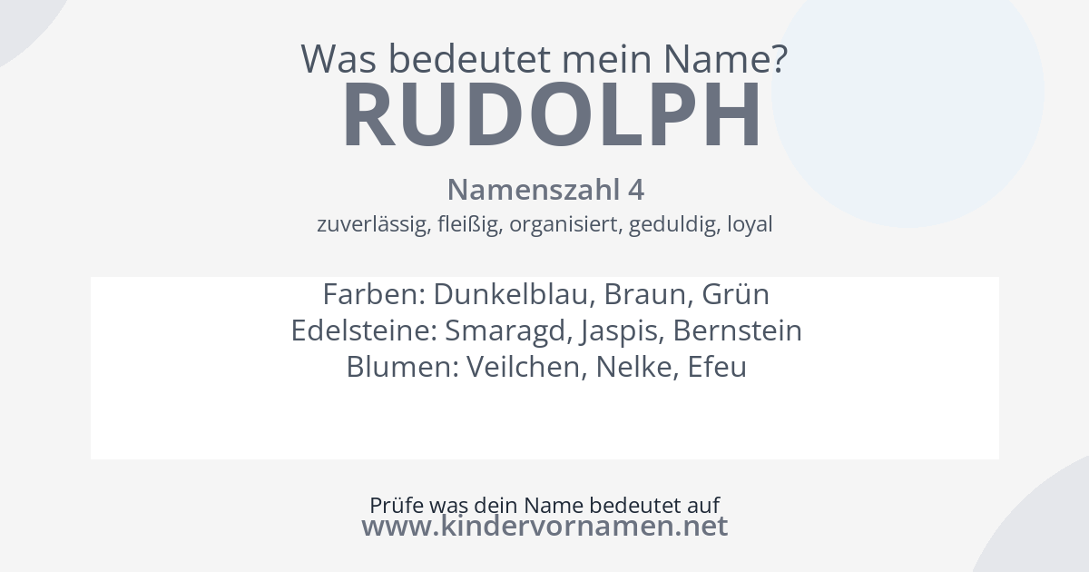 Was bedeutet der Name Rudolph?