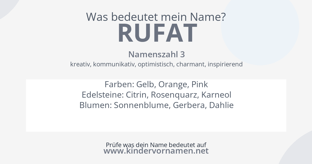 Was bedeutet der Name Rufat?