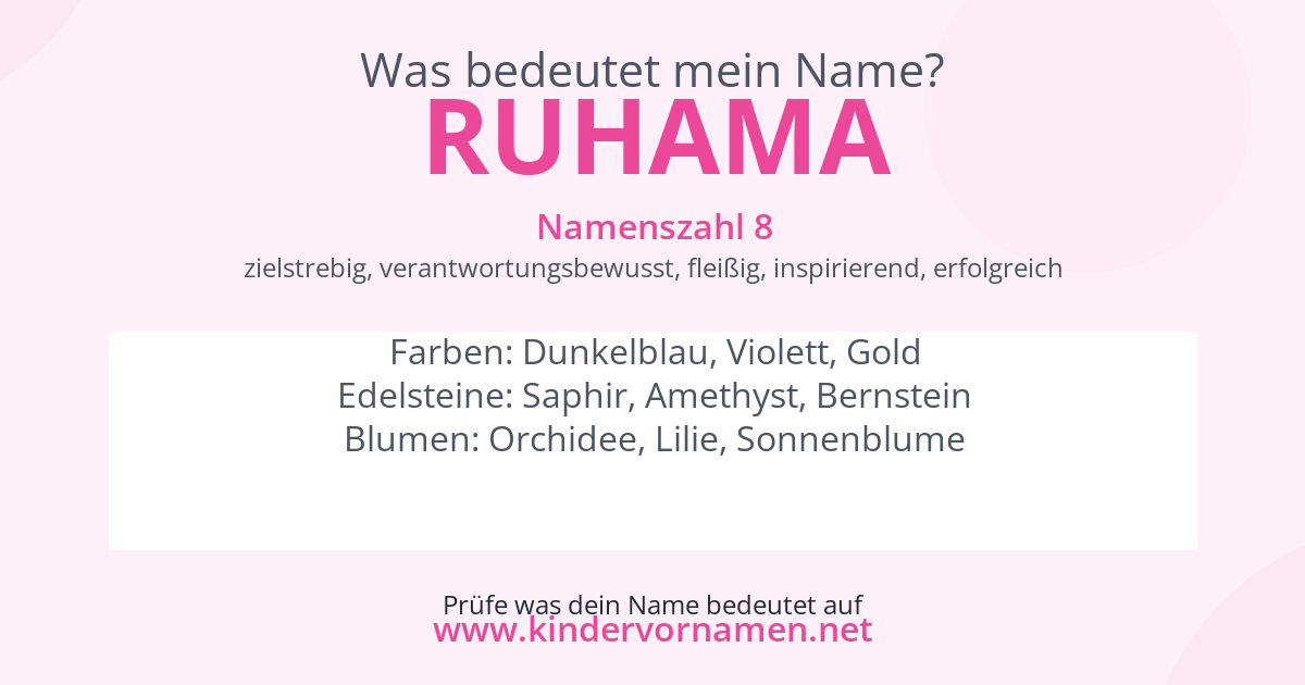 Was bedeutet der Name Ruhama?