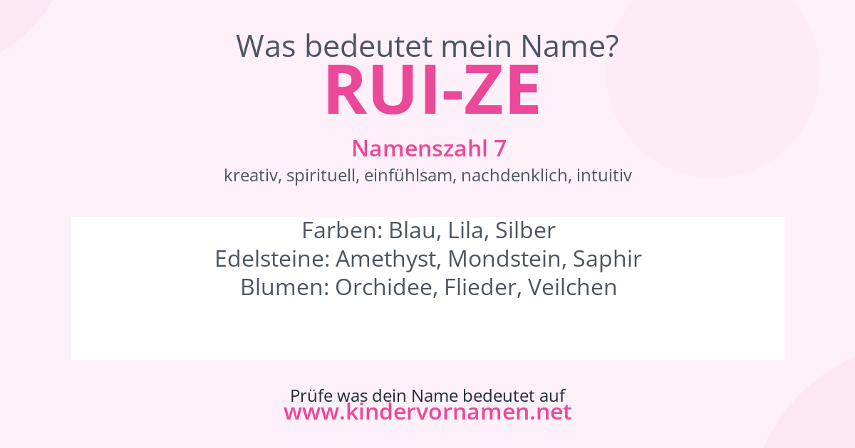 Was bedeutet der Name Rui-Ze?