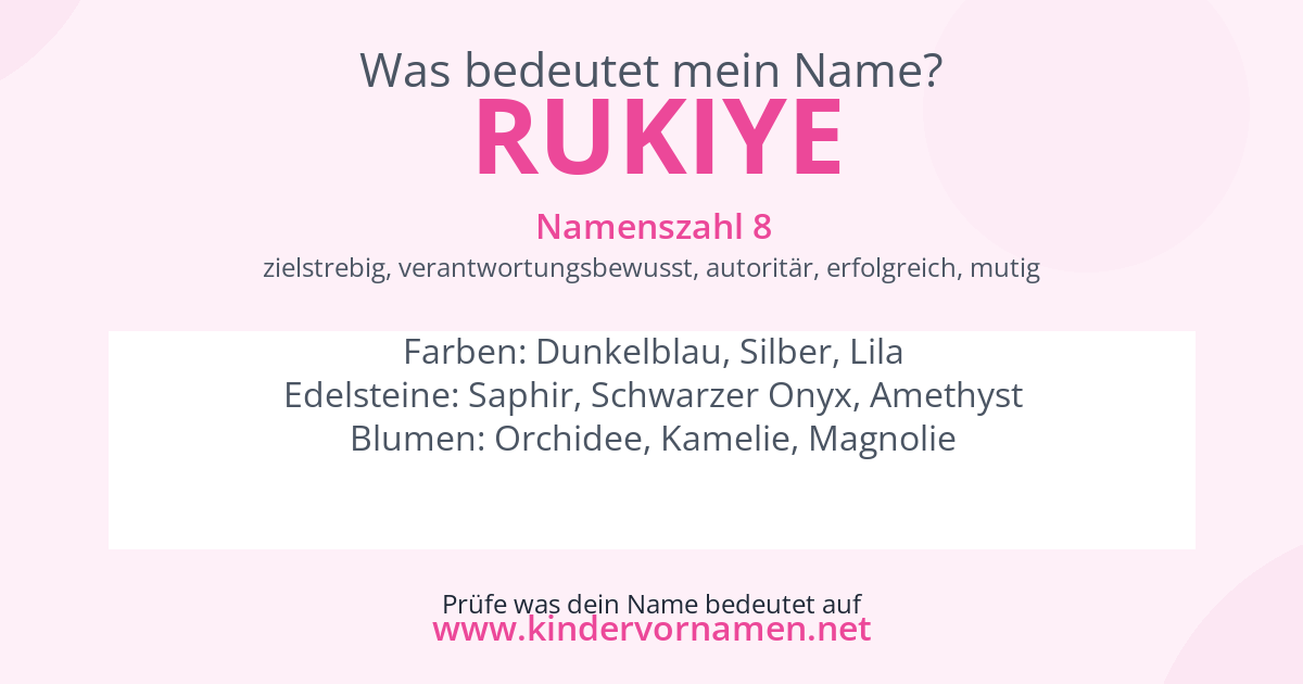Was bedeutet der Name Rukiye?