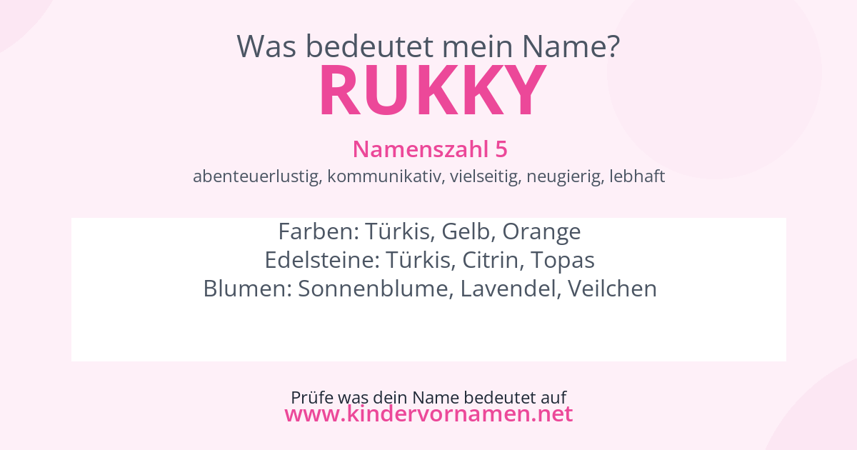 Was bedeutet der Name Rukky?
