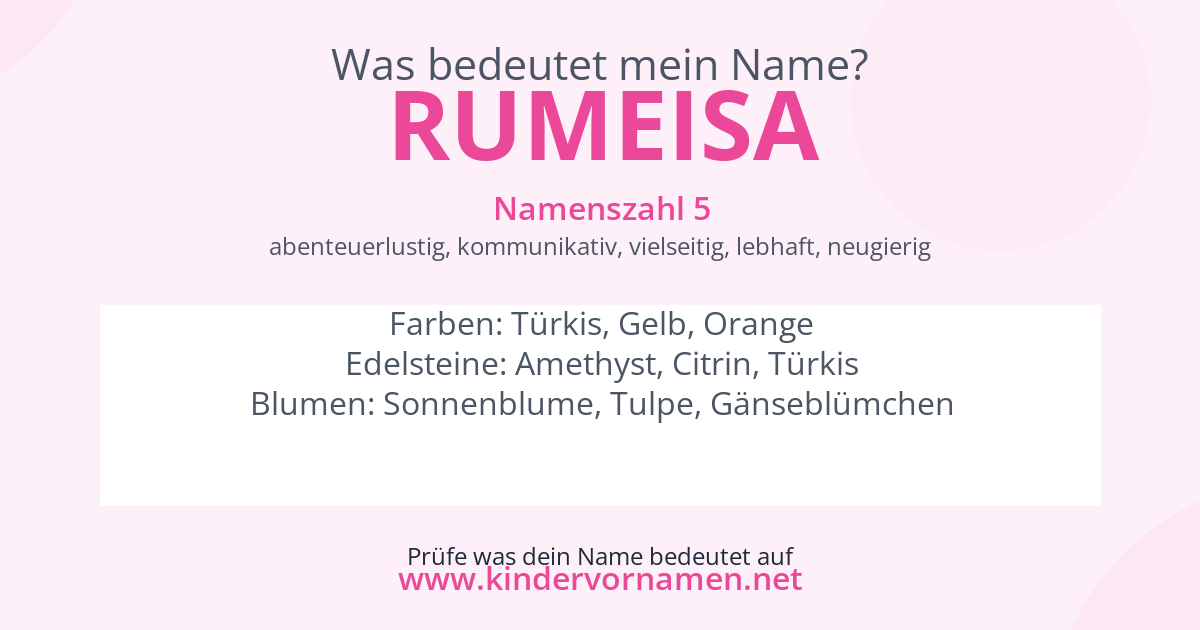 Was bedeutet der Name Rumeisa?
