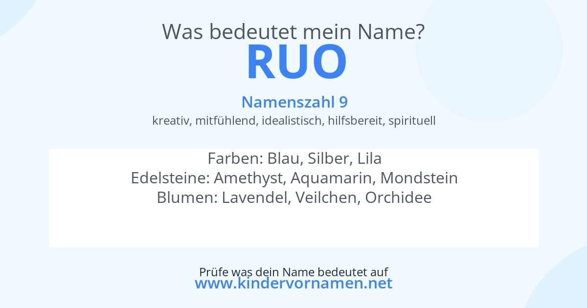 Was bedeutet der Name Ruo?