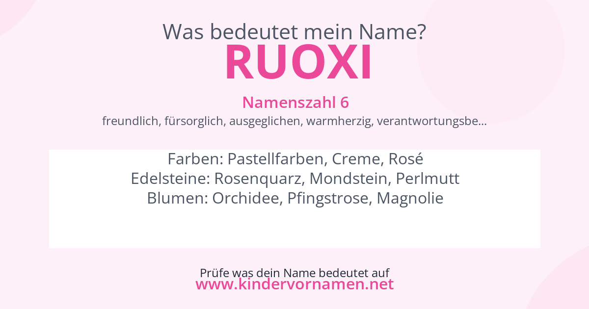 Was bedeutet der Name Ruoxi?