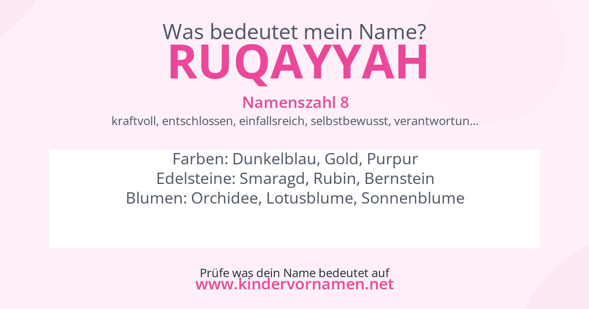 Was bedeutet der Name Ruqayyah?