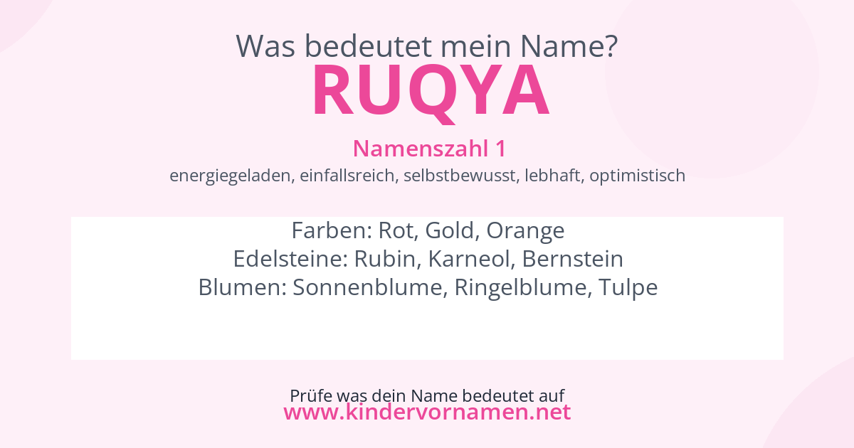Was bedeutet der Name Ruqya?