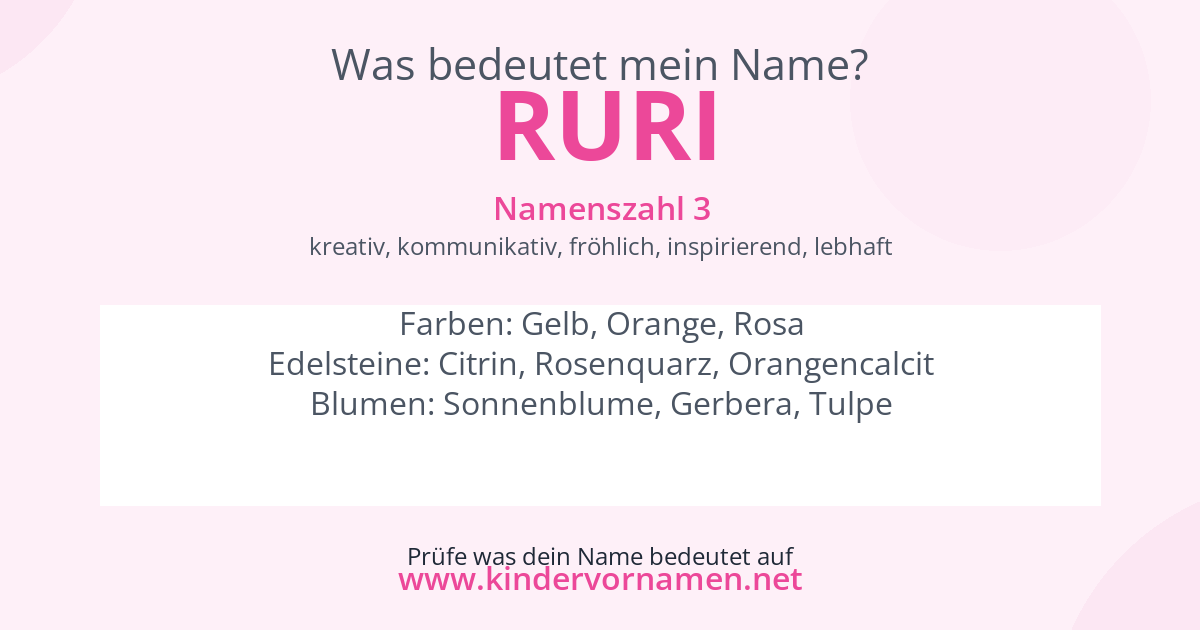 Was bedeutet der Name Ruri?