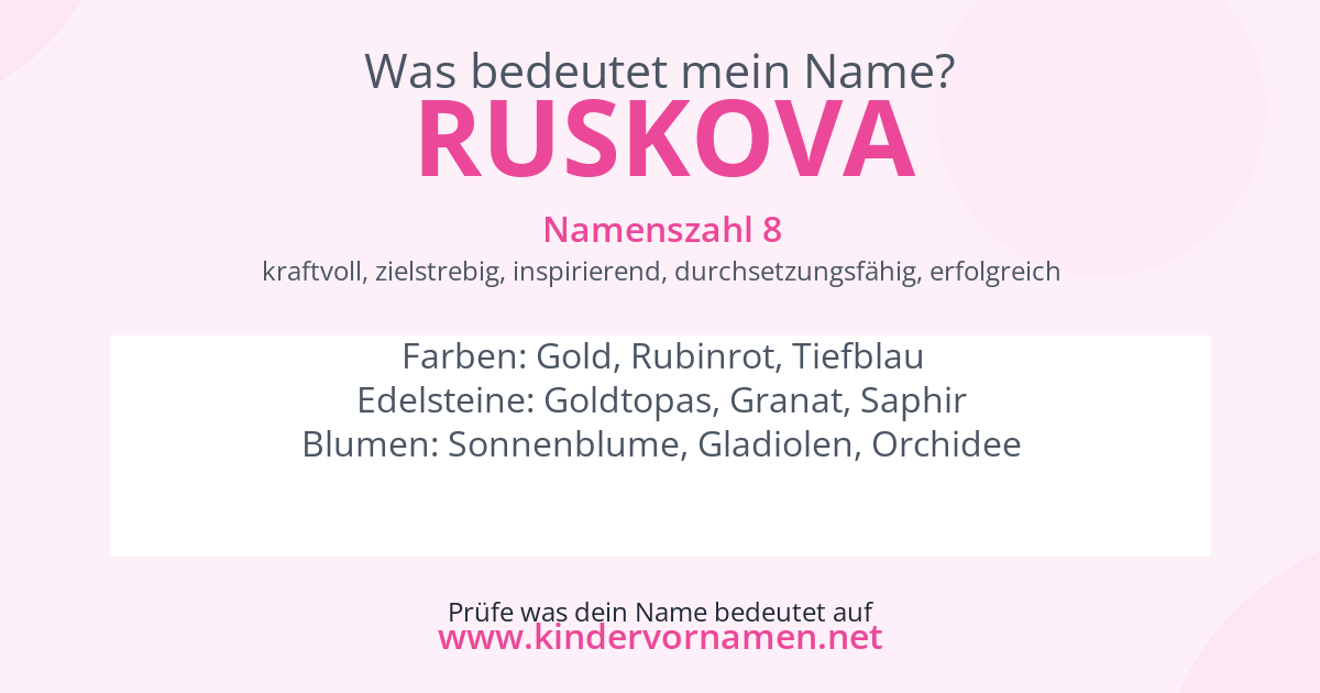 Was bedeutet der Name Ruskova?