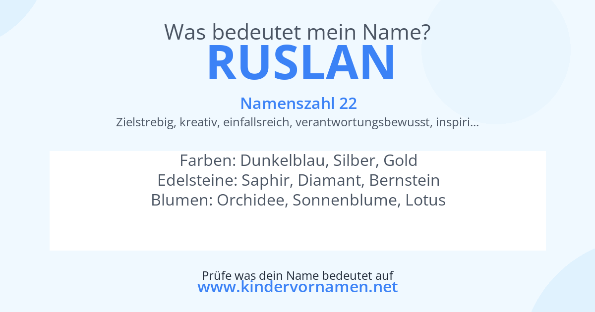 Was bedeutet der Name Ruslan?