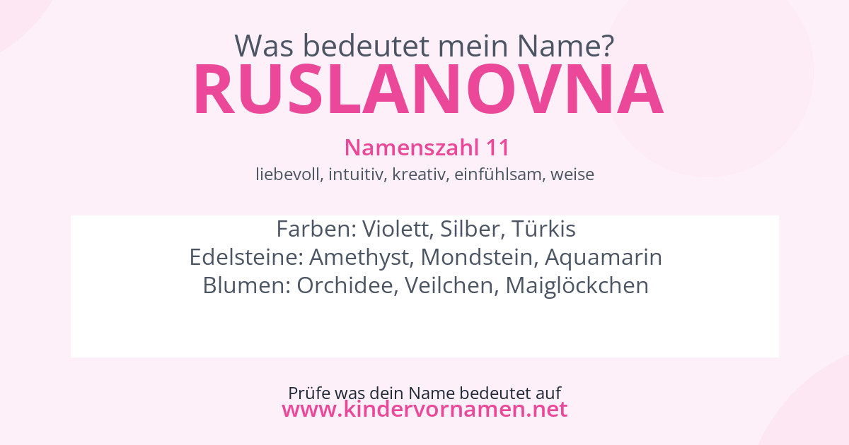 Was bedeutet der Name Ruslanovna?