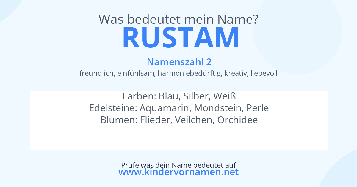 Was bedeutet der Name Rustam?