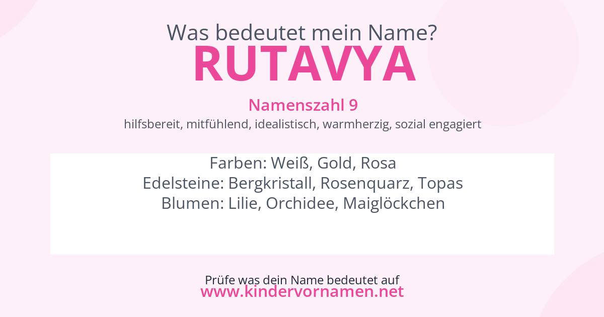 Was bedeutet der Name Rutavya?